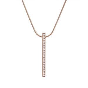 B.Tiff Rose Gold 18-Stone Bar Pendant w/ 18” Chain ($90 Retail)